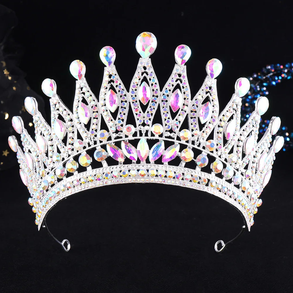 12 Colors Vintage Luxury Baroque Water Drop Crystal Tiaras Crowns For Women Wedding Party Bridal Hair Dress Jewelry Accessories