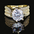 10MM Cubic Zirconia Wedding Bands Ring for Women Luxury Crystal CZ Ring Engagement Accessories