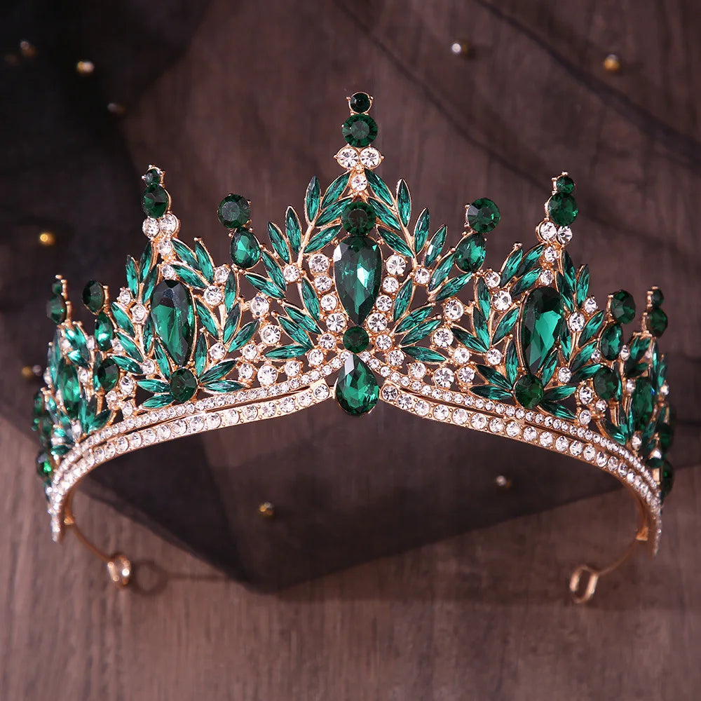 12 Colors Baroque Crystal Flower Tiara For Women Girl Party Luxury Bridal Diadem Bride Rhinestone Crown Hair Accessories Jewelry