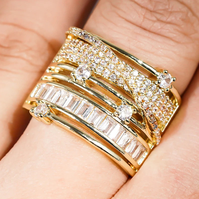 Trendy Rings for Women Delicate Fashionable Brilliant Accessories Delicate Engagement Party Jewelry