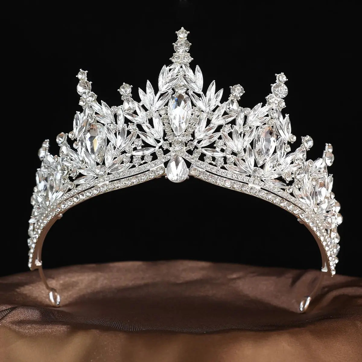 Luxury Water Drop Crystal Opal Bridal Tiara For Women Girls Headband Wedding Birthday Party Crown Hair Dress Accessories