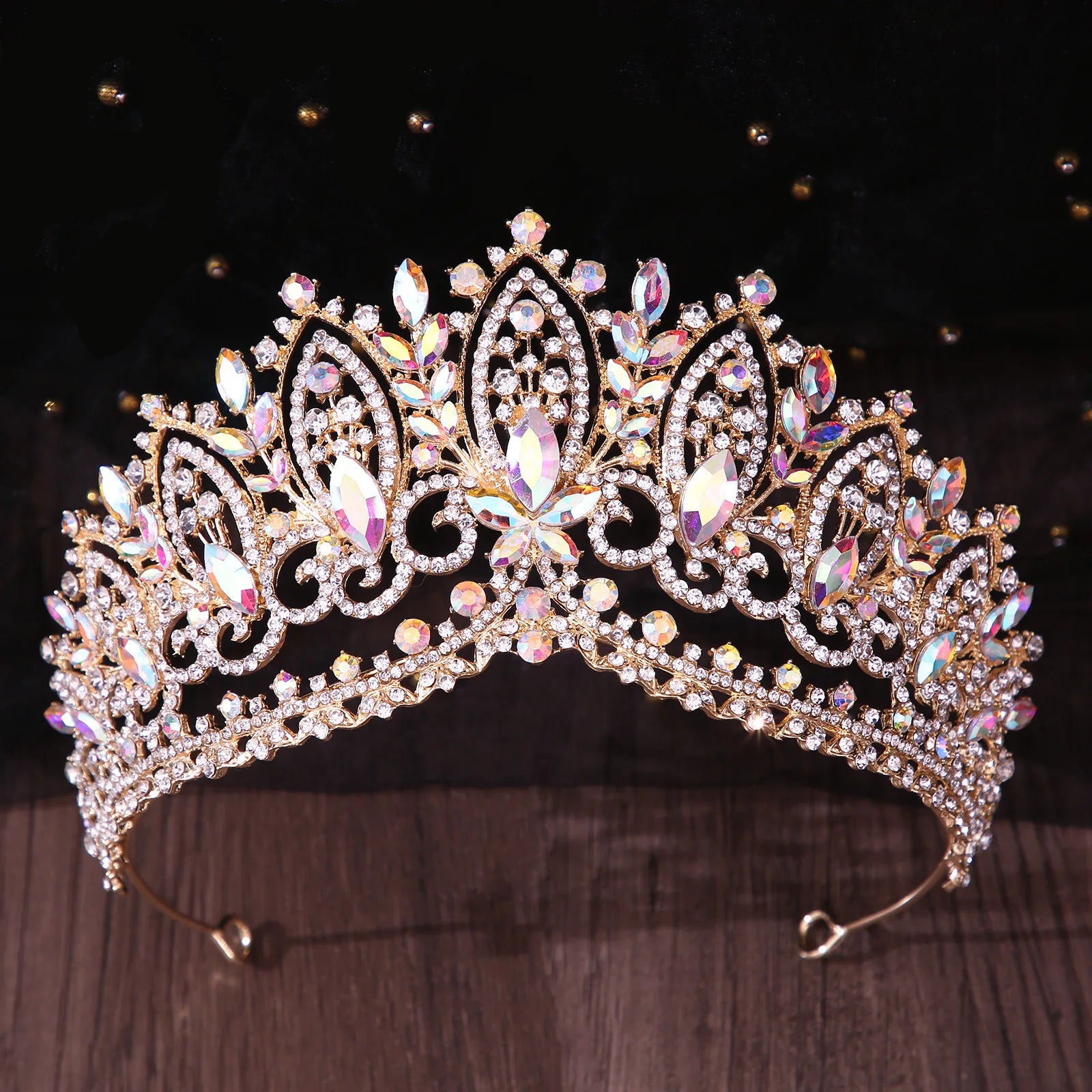 Luxury Bling Green Crystal Bridal Tiaras Crown For Women Rhinestone Pageant Prom Diadem Wedding Hair Accessories Jewelry