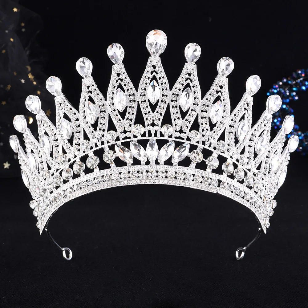 12 Colors Vintage Luxury Baroque Water Drop Crystal Tiaras Crowns For Women Wedding Party Bridal Hair Dress Jewelry Accessories