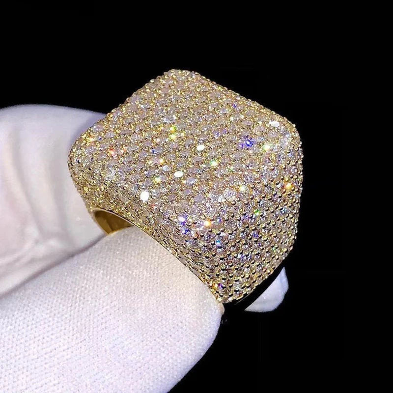 Geometric Square Shaped Cubic Zirconia Women Rings for Wedding Engagement Band Accessories Sparkling Trendy Jewelry