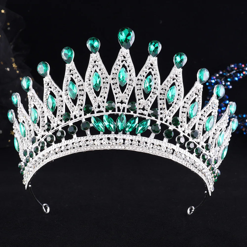 12 Colors Vintage Luxury Baroque Water Drop Crystal Tiaras Crowns For Women Wedding Party Bridal Hair Dress Jewelry Accessories