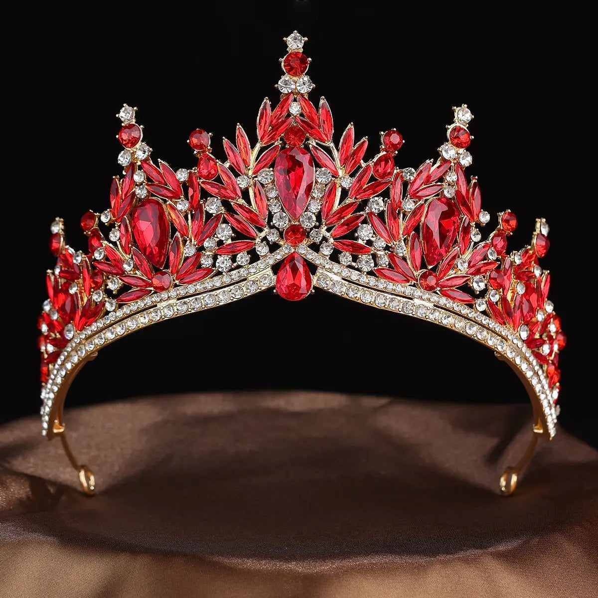 Luxury Water Drop Crystal Opal Bridal Tiara For Women Girls Headband Wedding Birthday Party Crown Hair Dress Accessories