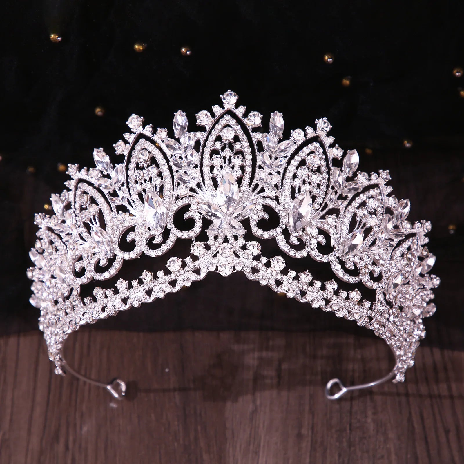 Luxury Bling Green Crystal Bridal Tiaras Crown For Women Rhinestone Pageant Prom Diadem Wedding Hair Accessories Jewelry