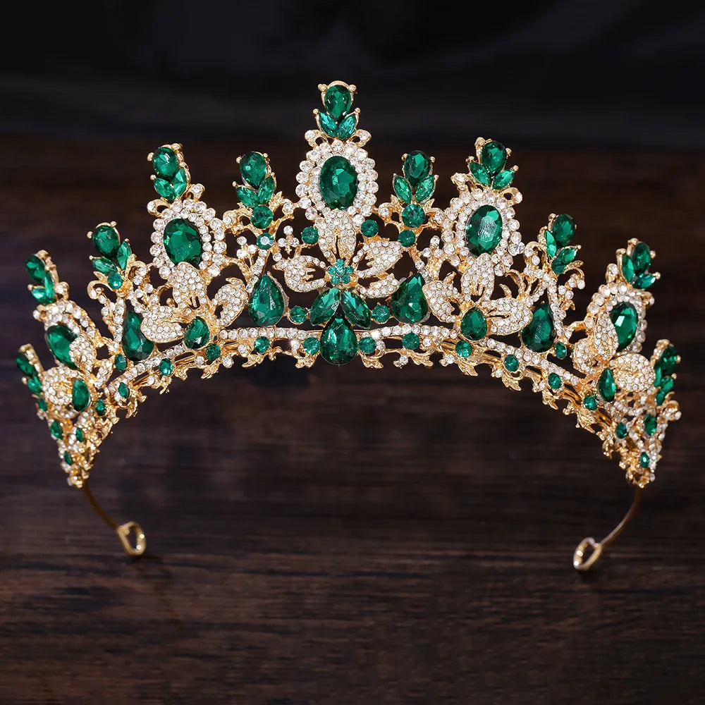 Luxury Water Drop Crystal Flower Bridal Tiaras Crown Rhinestone Pageant Diadem Headpieces Wedding Hair Accessories