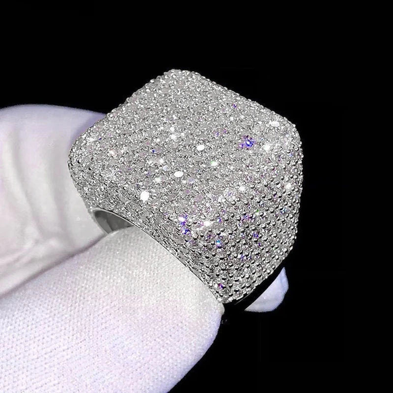 Geometric Square Shaped Cubic Zirconia Women Rings for Wedding Engagement Band Accessories Sparkling Trendy Jewelry