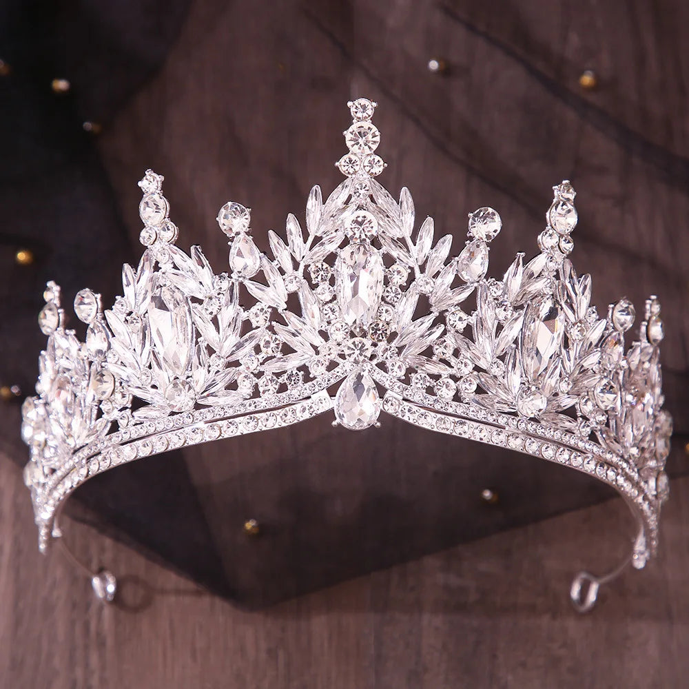 12 Colors Baroque Crystal Flower Tiara For Women Girl Party Luxury Bridal Diadem Bride Rhinestone Crown Hair Accessories Jewelry