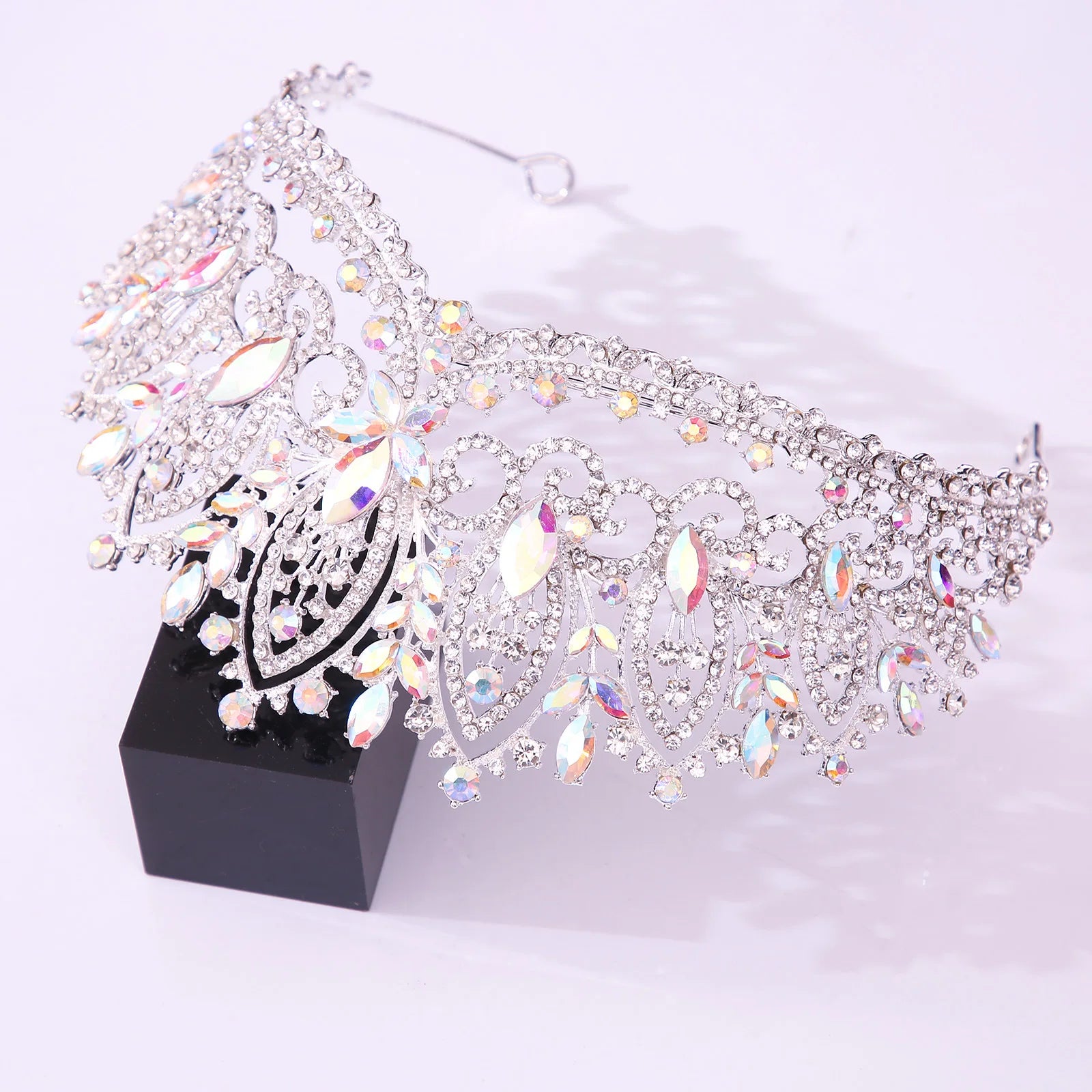 Luxury Bling Green Crystal Bridal Tiaras Crown For Women Rhinestone Pageant Prom Diadem Wedding Hair Accessories Jewelry