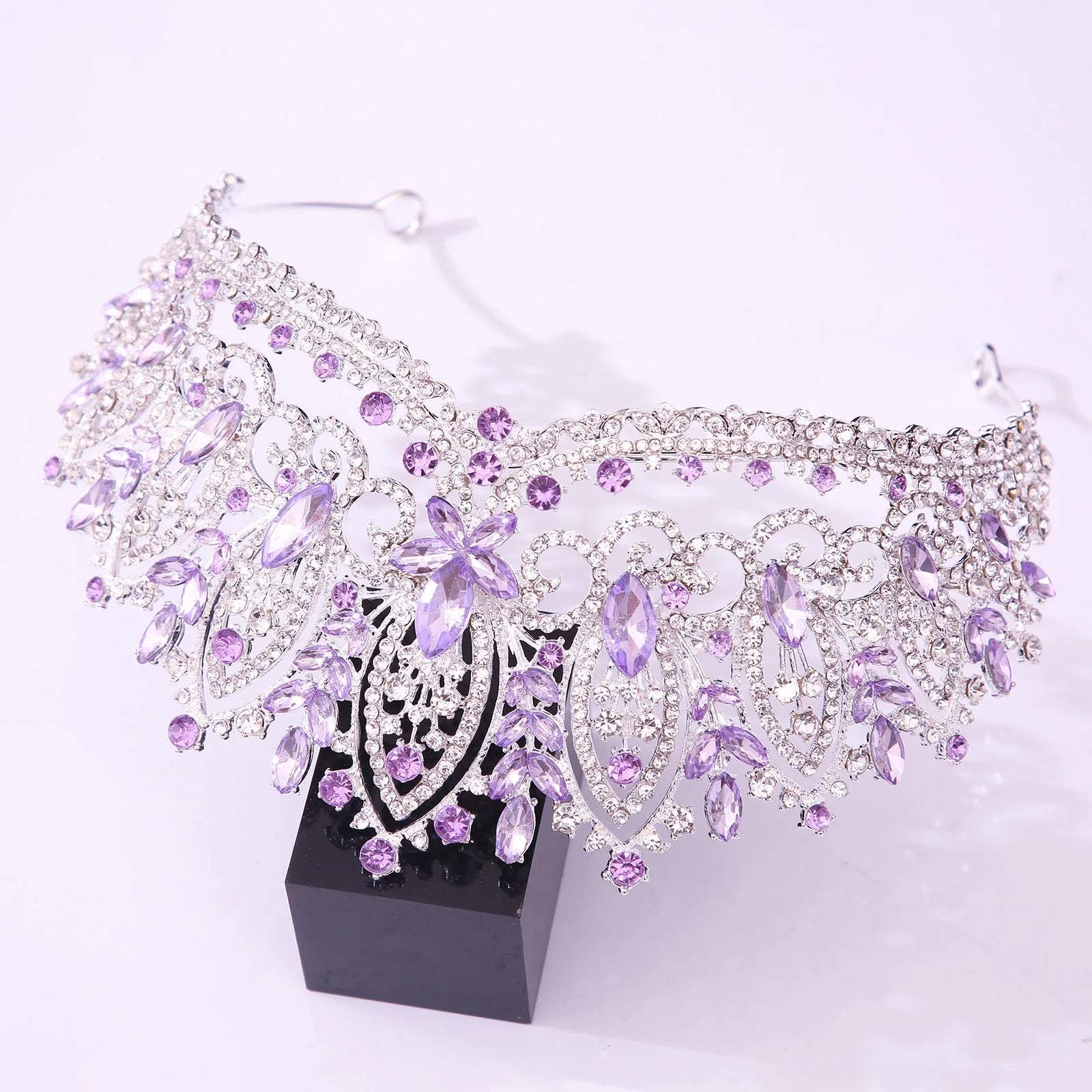 Luxury Bling Green Crystal Bridal Tiaras Crown For Women Rhinestone Pageant Prom Diadem Wedding Hair Accessories Jewelry