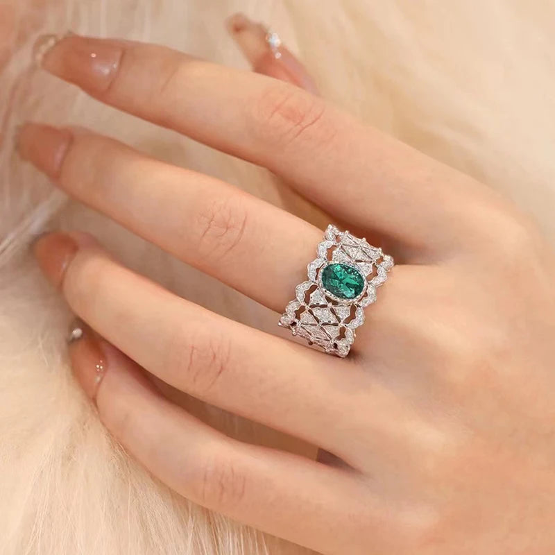 Dreamy Hollow Rings for Women Trendy Memorable Engagement Jewelry Female Delicate Creative Finger Accessories