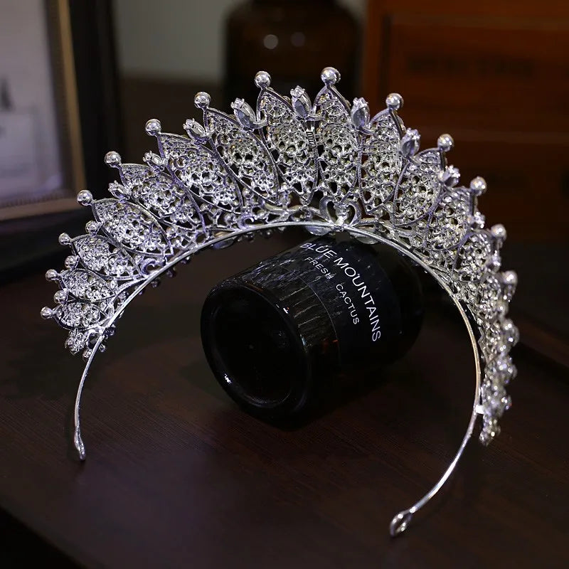 Luxury Full Rhinestone Water Drop Bridal Tiaras CZ Crown Crystal Pageant Prom Diadem Headpieces Wedding Hair Accessories