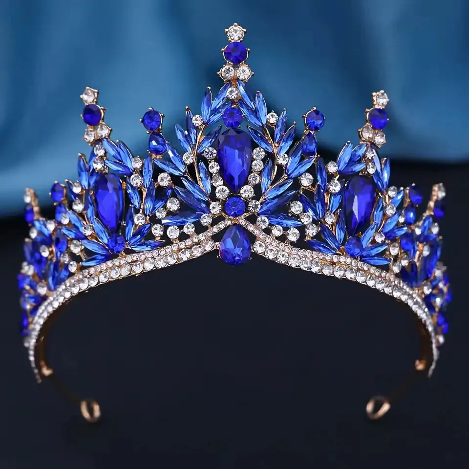 Luxury Water Drop Crystal Opal Bridal Tiara For Women Girls Headband Wedding Birthday Party Crown Hair Dress Accessories