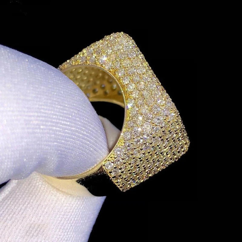 Geometric Square Shaped Cubic Zirconia Women Rings for Wedding Engagement Band Accessories Sparkling Trendy Jewelry