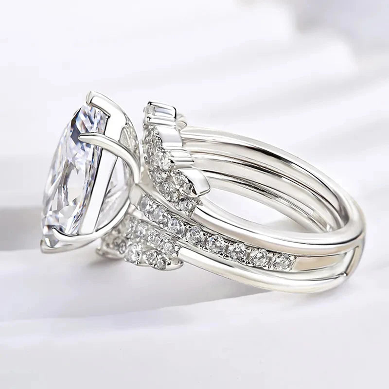 Attractive Wedding Rings Set for Women Delicate Temperament Engagement Jewelry Set Exquisite Bright Party Accessories Hot