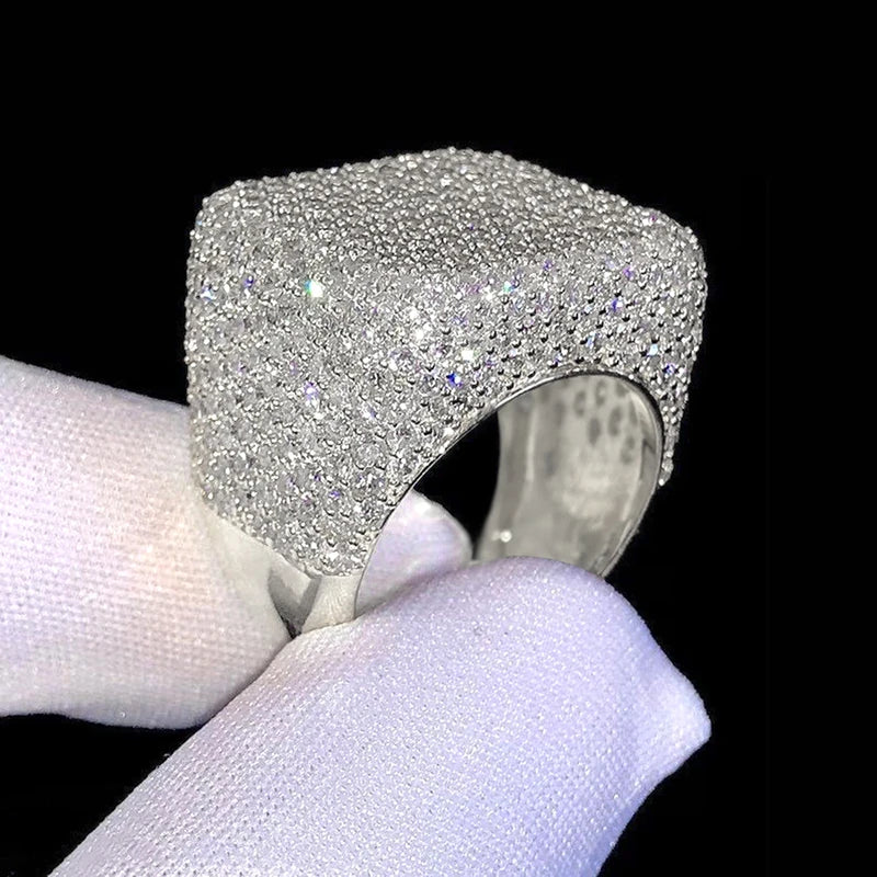 Geometric Square Shaped Cubic Zirconia Women Rings for Wedding Engagement Band Accessories Sparkling Trendy Jewelry