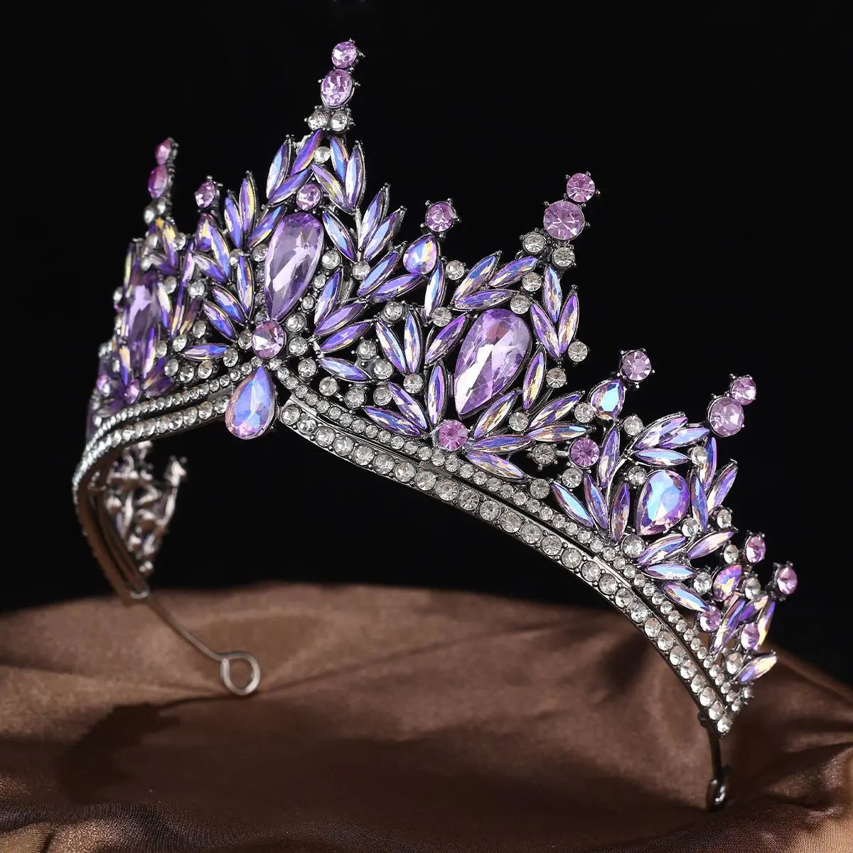 Luxury Water Drop Crystal Opal Bridal Tiara For Women Girls Headband Wedding Birthday Party Crown Hair Dress Accessories