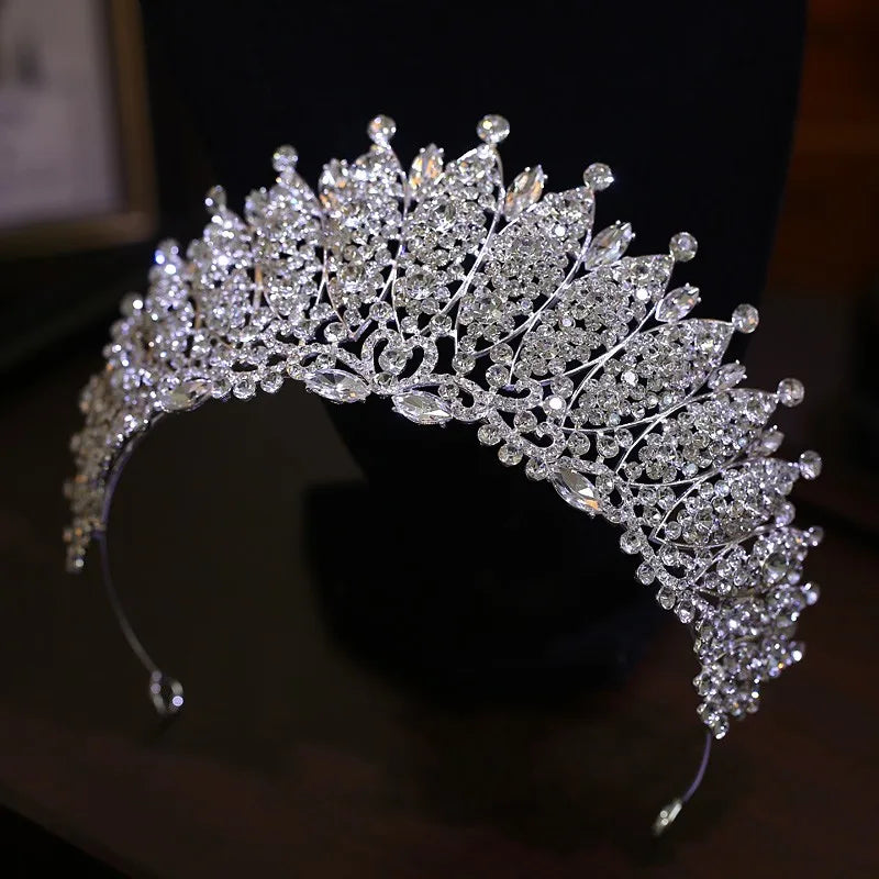 Luxury Full Rhinestone Water Drop Bridal Tiaras CZ Crown Crystal Pageant Prom Diadem Headpieces Wedding Hair Accessories