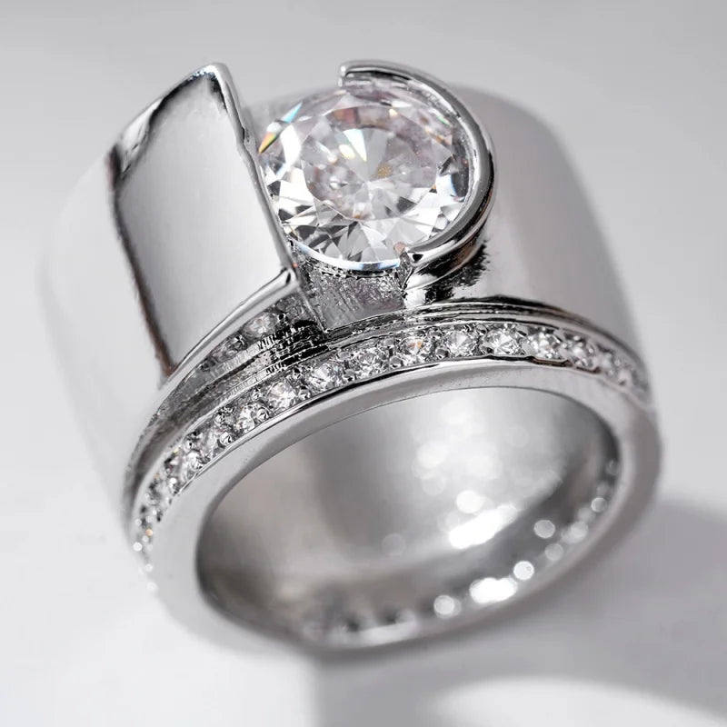 Precious Dazzling Rings for Women Modern Grand Statement Finger Accessories Attractive Luxurious Wedding Party Jewelry