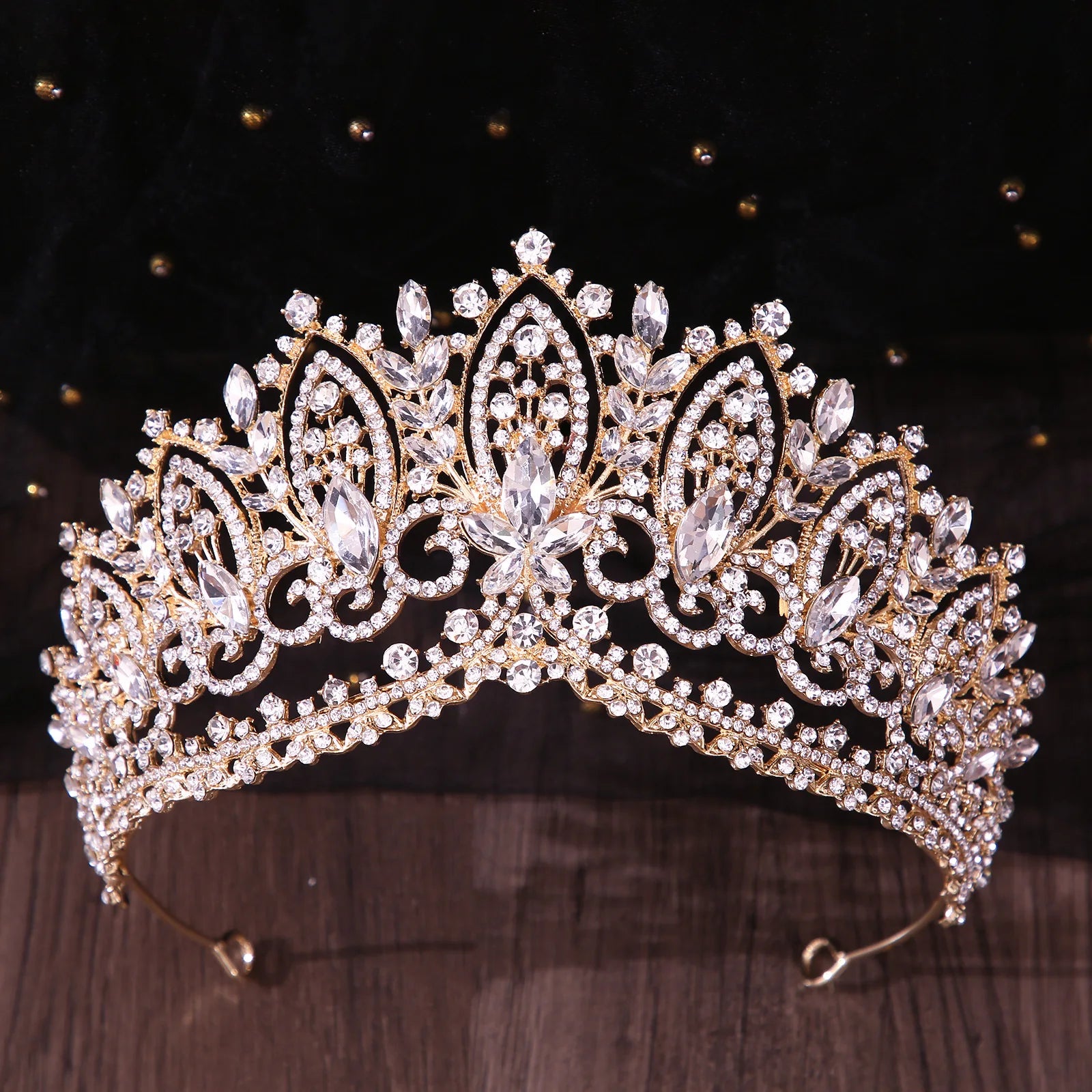 Luxury Bling Green Crystal Bridal Tiaras Crown For Women Rhinestone Pageant Prom Diadem Wedding Hair Accessories Jewelry