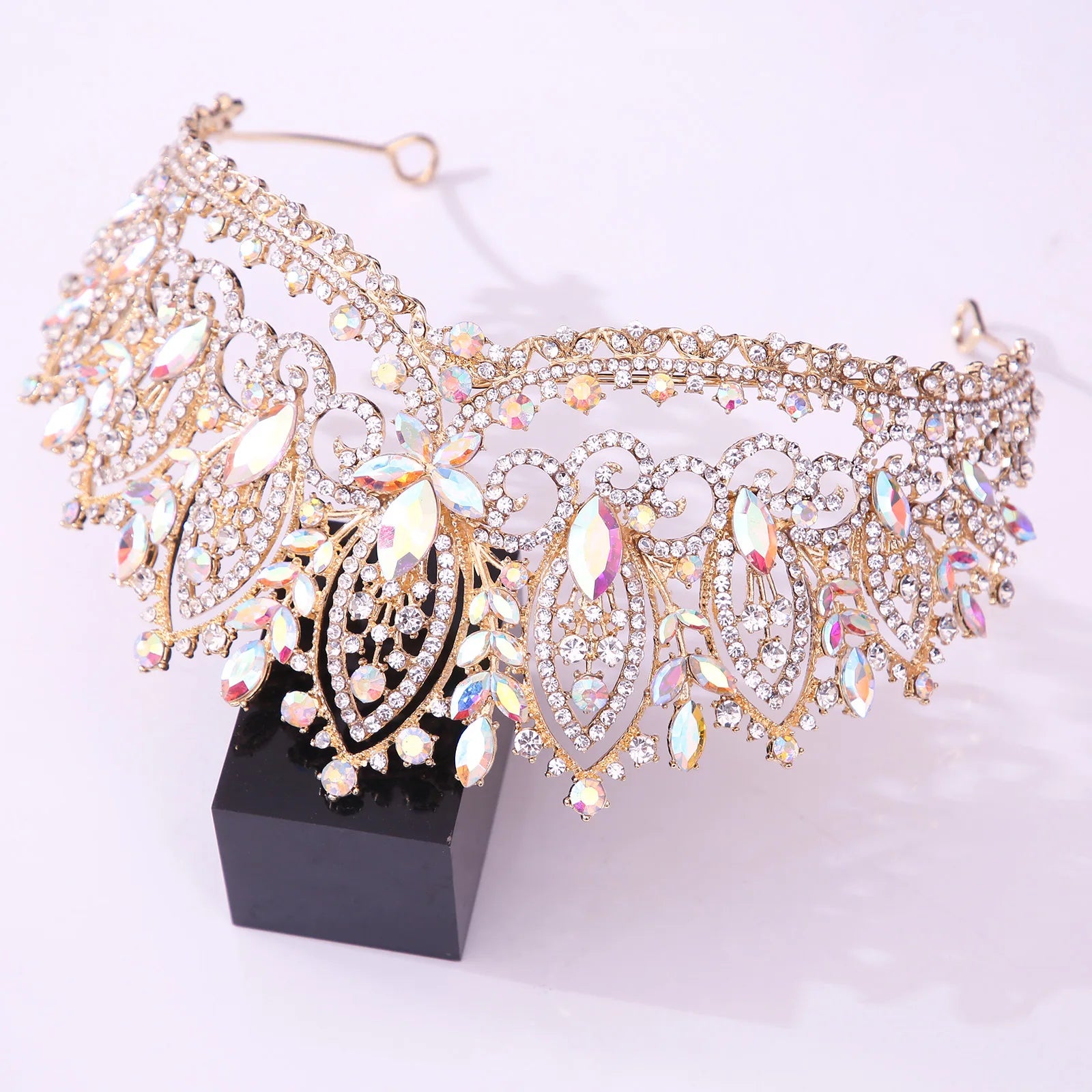 Luxury Bling Green Crystal Bridal Tiaras Crown For Women Rhinestone Pageant Prom Diadem Wedding Hair Accessories Jewelry