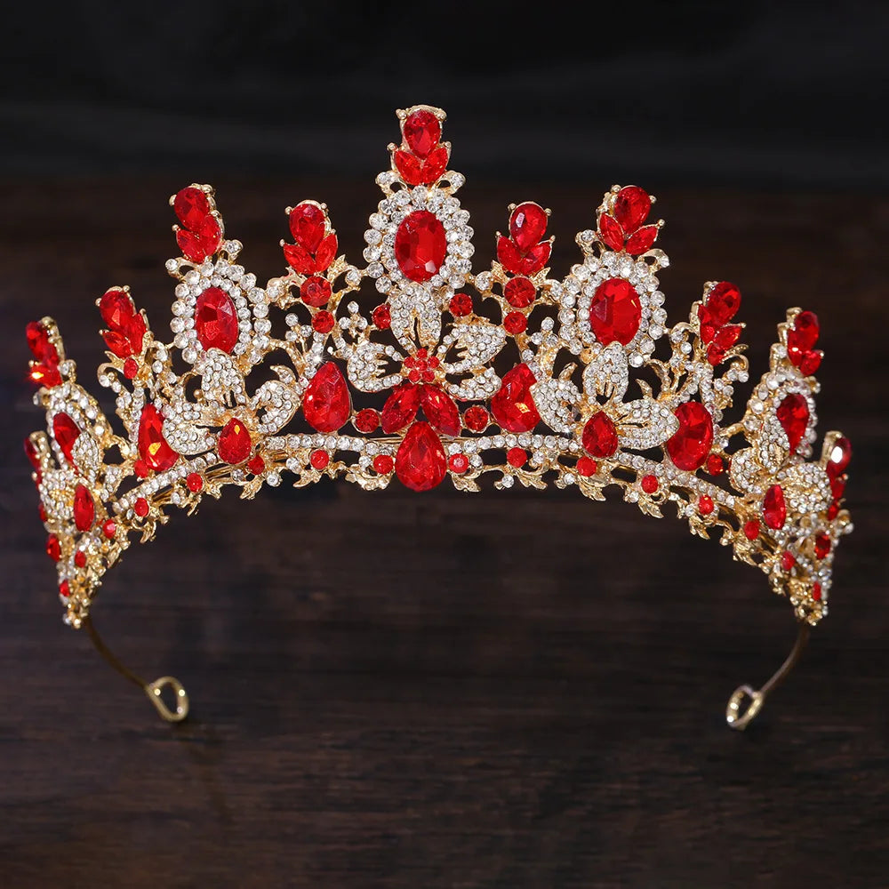 Luxury Water Drop Crystal Flower Bridal Tiaras Crown Rhinestone Pageant Diadem Headpieces Wedding Hair Accessories