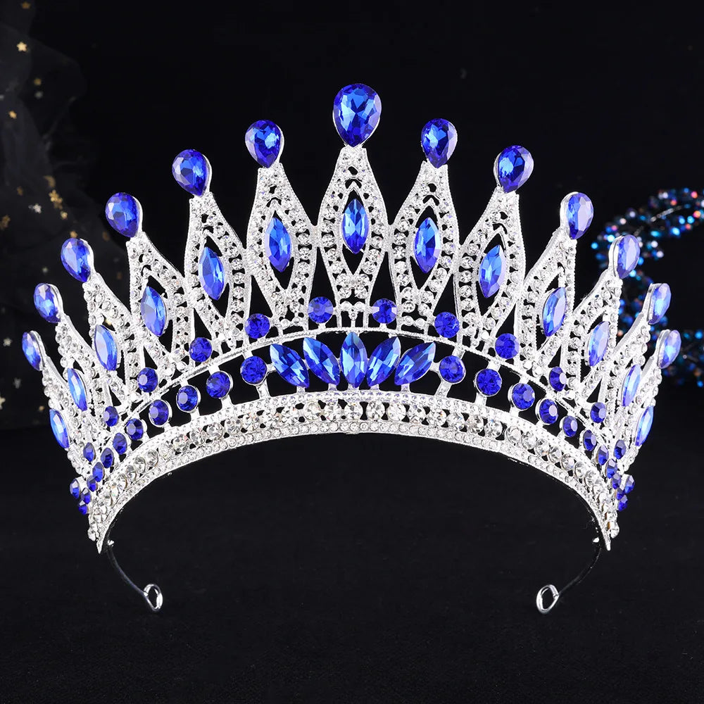 12 Colors Vintage Luxury Baroque Water Drop Crystal Tiaras Crowns For Women Wedding Party Bridal Hair Dress Jewelry Accessories