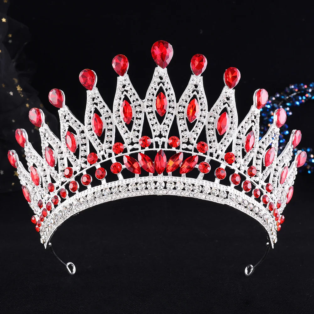 12 Colors Vintage Luxury Baroque Water Drop Crystal Tiaras Crowns For Women Wedding Party Bridal Hair Dress Jewelry Accessories